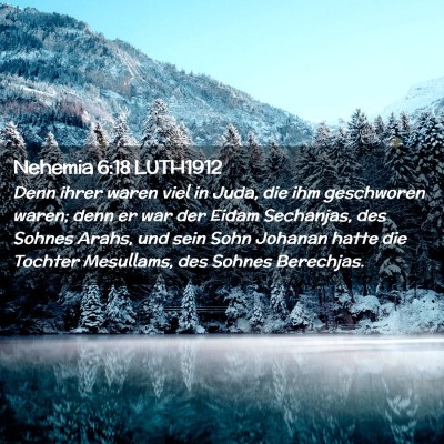 Picture 02 - Nehemia 6:18 LUTH1912 - Denn ihrer waren viel in Juda, die ihm geschworen - Bible Verse Picture