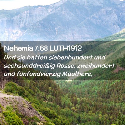 Picture 02 - Nehemia 7:68 LUTH1912 - Und sie hatten siebenhundert und sechsunddreißig - Bible Verse Picture