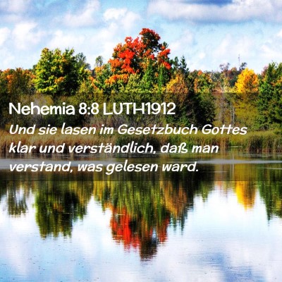 Picture 02 - Nehemia 8:8 LUTH1912 - Und sie lasen im Gesetzbuch Gottes klar und - Bible Verse Picture