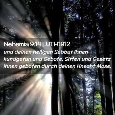 Picture 02 - Nehemia 9:14 LUTH1912 - und deinen heiligen Sabbat ihnen kundgetan und - Bible Verse Picture