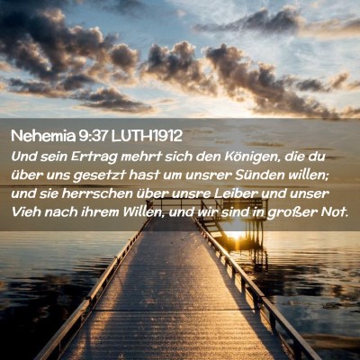 Picture 02 - Nehemia 9:37 LUTH1912 - Und sein Ertrag mehrt sich den Königen, die du - Bible Verse Picture