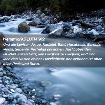 Picture 02 - Nehemia 9:5 LUTH1912 - Und die Leviten Jesua, Kadmiel, Bani, Hasabneja, - Bible Verse Picture