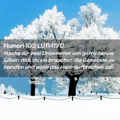 Picture 02 - Numeri 10:2 LUTH1912 - Mache dir zwei Drommeten von getriebenem Silber, - Bible Verse Picture