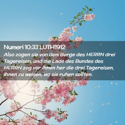 Picture 02 - Numeri 10:33 LUTH1912 - Also zogen sie von dem Berge des HERRN drei - Bible Verse Picture