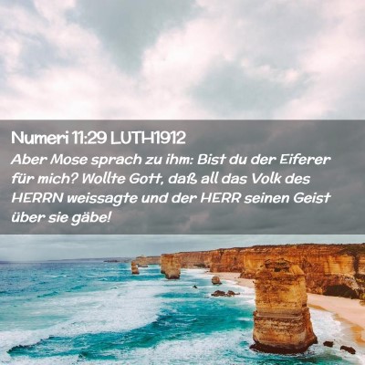 Picture 02 - Numeri 11:29 LUTH1912 - Aber Mose sprach zu ihm: Bist du der Eiferer für - Bible Verse Picture
