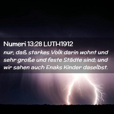 Picture 02 - Numeri 13:28 LUTH1912 - nur, daß starkes Volk darin wohnt und sehr - Bible Verse Picture