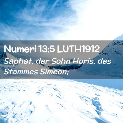 Picture 02 - Numeri 13:5 LUTH1912 - Saphat, der Sohn Horis, des Stammes - Bible Verse Picture