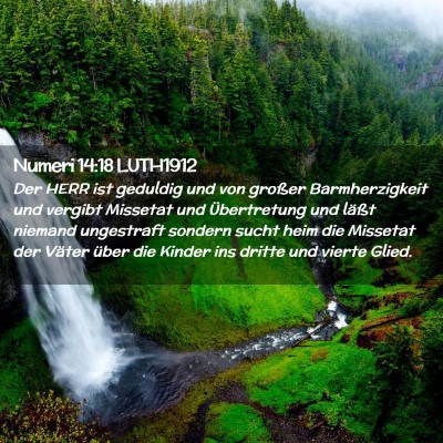 Picture 02 - Numeri 14:18 LUTH1912 - Der HERR ist geduldig und von großer - Bible Verse Picture