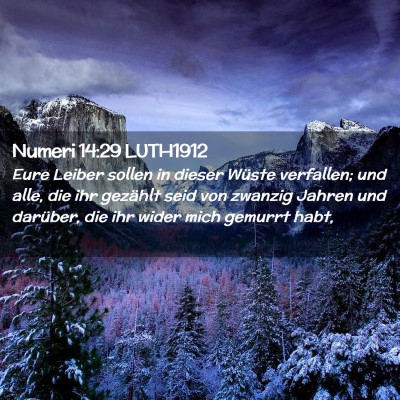 Picture 02 - Numeri 14:29 LUTH1912 - Eure Leiber sollen in dieser Wüste verfallen; - Bible Verse Picture