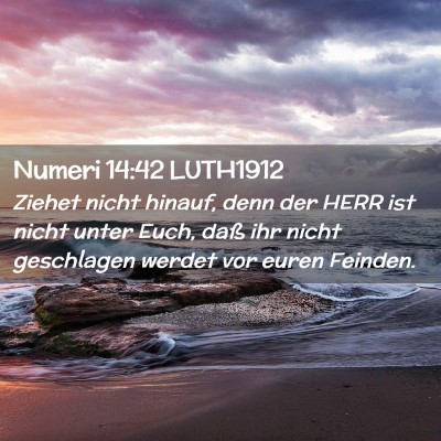 Picture 02 - Numeri 14:42 LUTH1912 - Ziehet nicht hinauf, denn der HERR ist nicht - Bible Verse Picture