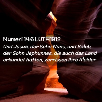 Picture 02 - Numeri 14:6 LUTH1912 - Und Josua, der Sohn Nuns, und Kaleb, der Sohn - Bible Verse Picture