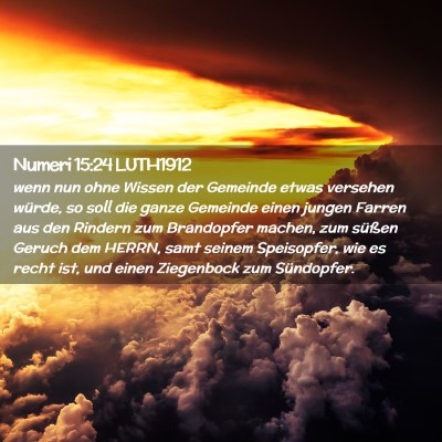 Picture 02 - Numeri 15:24 LUTH1912 - wenn nun ohne Wissen der Gemeinde etwas versehen - Bible Verse Picture