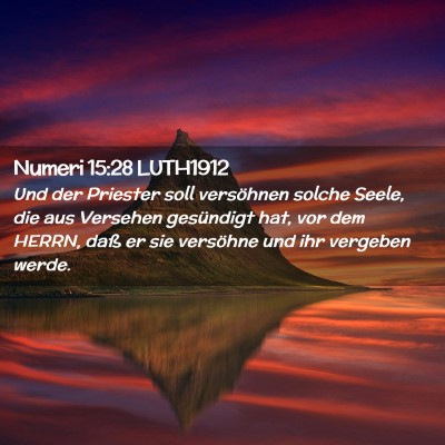 Picture 02 - Numeri 15:28 LUTH1912 - Und der Priester soll versöhnen solche Seele, - Bible Verse Picture