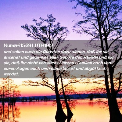 Picture 02 - Numeri 15:39 LUTH1912 - und sollen euch die Quasten dazu dienen, daß ihr - Bible Verse Picture