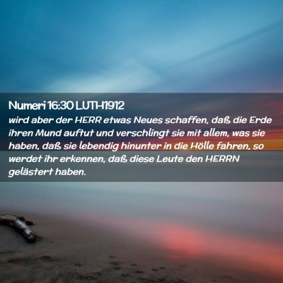 Picture 02 - Numeri 16:30 LUTH1912 - wird aber der HERR etwas Neues schaffen, daß die - Bible Verse Picture