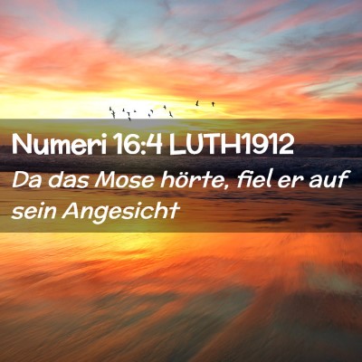 Picture 02 - Numeri 16:4 LUTH1912 - Da das Mose hörte, fiel er auf sein - Bible Verse Picture