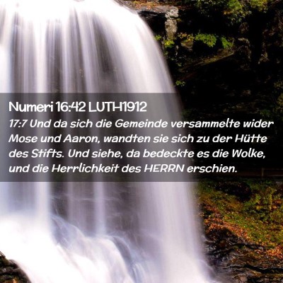 Picture 02 - Numeri 16:42 LUTH1912 - 17:7 Und da sich die Gemeinde versammelte wider - Bible Verse Picture