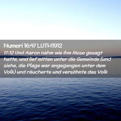 Picture 02 - Numeri 16:47 LUTH1912 - 17:12 Und Aaron nahm wie ihm Mose gesagt hatte, - Bible Verse Picture