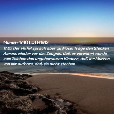 Picture 02 - Numeri 17:10 LUTH1912 - 17:25 Der HERR sprach aber zu Mose: Trage den - Bible Verse Picture