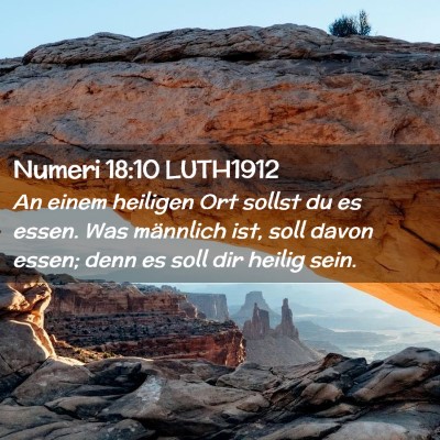 Picture 02 - Numeri 18:10 LUTH1912 - An einem heiligen Ort sollst du es essen. Was - Bible Verse Picture