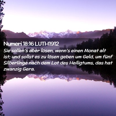 Picture 02 - Numeri 18:16 LUTH1912 - Sie sollen's aber lösen, wenn's einen Monat alt - Bible Verse Picture