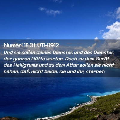 Picture 02 - Numeri 18:3 LUTH1912 - Und sie sollen deines Dienstes und des Dienstes - Bible Verse Picture