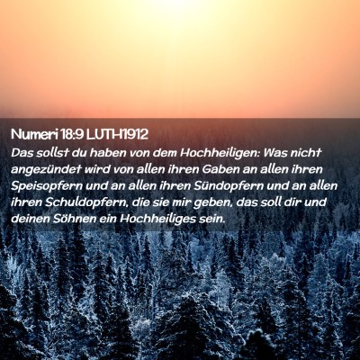 Picture 02 - Numeri 18:9 LUTH1912 - Das sollst du haben von dem Hochheiligen: Was - Bible Verse Picture