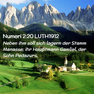 Picture 02 - Numeri 2:20 LUTH1912 - Neben ihm soll sich lagern der Stamm Manasse; ihr - Bible Verse Picture