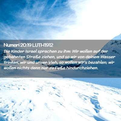 Picture 02 - Numeri 20:19 LUTH1912 - Die Kinder Israel sprachen zu ihm: Wir wollen auf - Bible Verse Picture