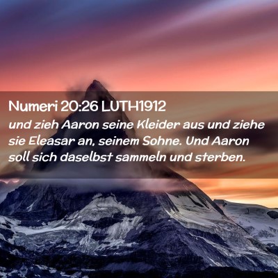 Picture 02 - Numeri 20:26 LUTH1912 - und zieh Aaron seine Kleider aus und ziehe sie - Bible Verse Picture