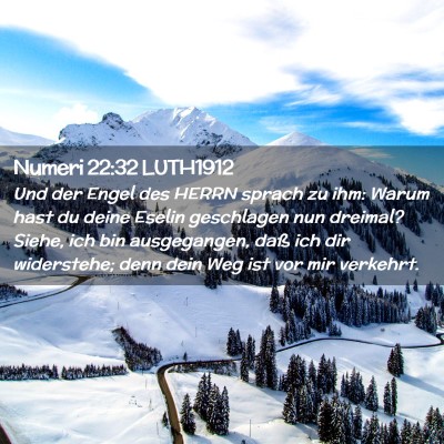 Picture 02 - Numeri 22:32 LUTH1912 - Und der Engel des HERRN sprach zu ihm: Warum hast - Bible Verse Picture