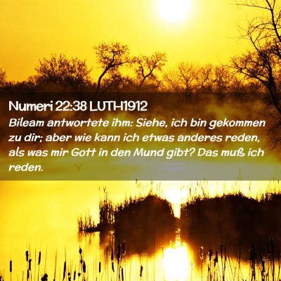 Picture 02 - Numeri 22:38 LUTH1912 - Bileam antwortete ihm: Siehe, ich bin gekommen zu - Bible Verse Picture