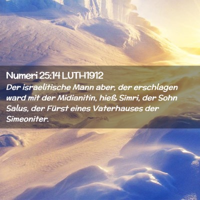 Picture 02 - Numeri 25:14 LUTH1912 - Der israelitische Mann aber, der erschlagen ward - Bible Verse Picture