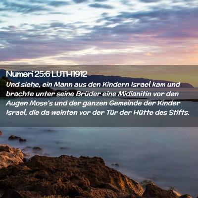 Picture 02 - Numeri 25:6 LUTH1912 - Und siehe, ein Mann aus den Kindern Israel kam - Bible Verse Picture