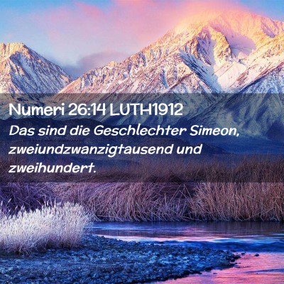 Picture 02 - Numeri 26:14 LUTH1912 - Das sind die Geschlechter Simeon, - Bible Verse Picture