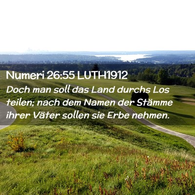 Picture 02 - Numeri 26:55 LUTH1912 - Doch man soll das Land durchs Los teilen; nach - Bible Verse Picture