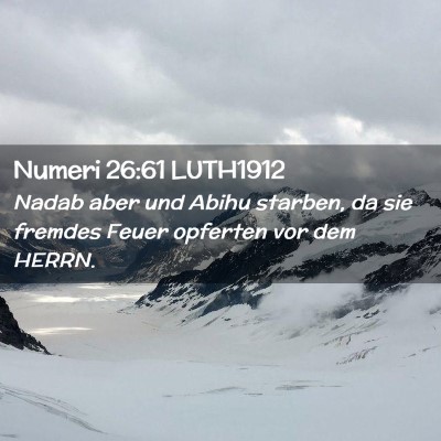 Picture 02 - Numeri 26:61 LUTH1912 - Nadab aber und Abihu starben, da sie fremdes - Bible Verse Picture