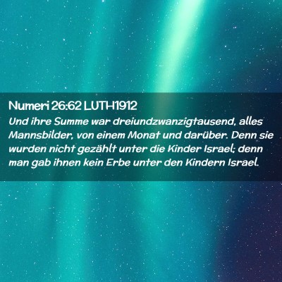 Picture 02 - Numeri 26:62 LUTH1912 - Und ihre Summe war dreiundzwanzigtausend, alles - Bible Verse Picture
