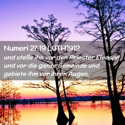 Picture 02 - Numeri 27:19 LUTH1912 - und stelle ihn vor den Priester Eleasar und vor - Bible Verse Picture