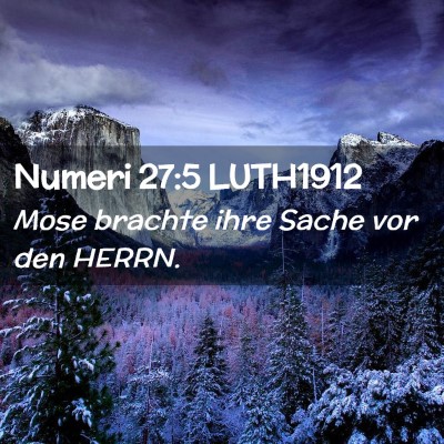 Picture 02 - Numeri 27:5 LUTH1912 - Mose brachte ihre Sache vor den - Bible Verse Picture
