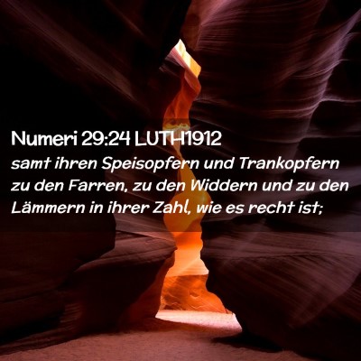 Picture 02 - Numeri 29:24 LUTH1912 - samt ihren Speisopfern und Trankopfern zu den - Bible Verse Picture