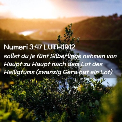 Picture 02 - Numeri 3:47 LUTH1912 - sollst du je fünf Silberlinge nehmen von Haupt - Bible Verse Picture
