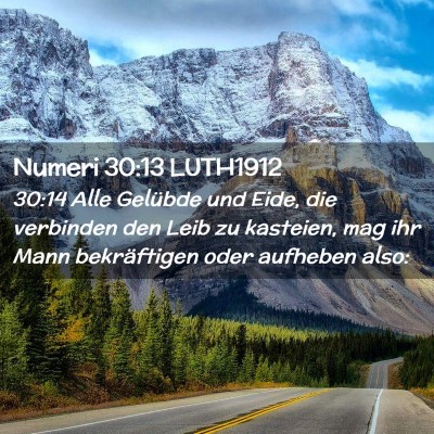 Picture 02 - Numeri 30:13 LUTH1912 - 30:14 Alle Gelübde und Eide, die verbinden den - Bible Verse Picture