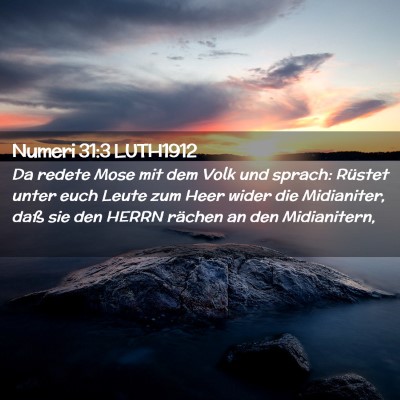Picture 02 - Numeri 31:3 LUTH1912 - Da redete Mose mit dem Volk und sprach: Rüstet - Bible Verse Picture
