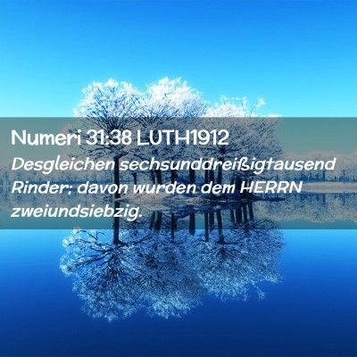 Picture 02 - Numeri 31:38 LUTH1912 - Desgleichen sechsunddreißigtausend Rinder; davon - Bible Verse Picture