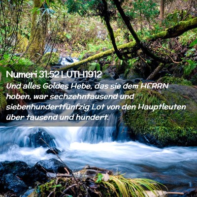 Picture 02 - Numeri 31:52 LUTH1912 - Und alles Goldes Hebe, das sie dem HERRN hoben, - Bible Verse Picture