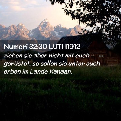 Picture 02 - Numeri 32:30 LUTH1912 - ziehen sie aber nicht mit euch gerüstet, so - Bible Verse Picture