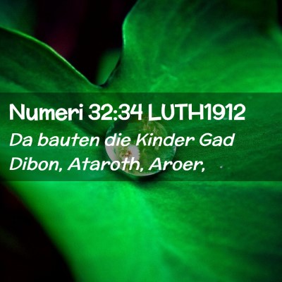 Picture 02 - Numeri 32:34 LUTH1912 - Da bauten die Kinder Gad Dibon, Ataroth, - Bible Verse Picture