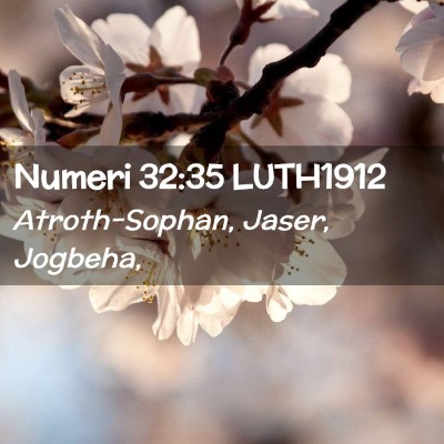 Picture 02 - Numeri 32:35 LUTH1912 - Atroth-Sophan, Jaser, - Bible Verse Picture