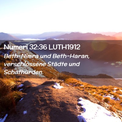 Picture 02 - Numeri 32:36 LUTH1912 - Beth-Nimra und Beth-Haran, verschlossene Städte - Bible Verse Picture